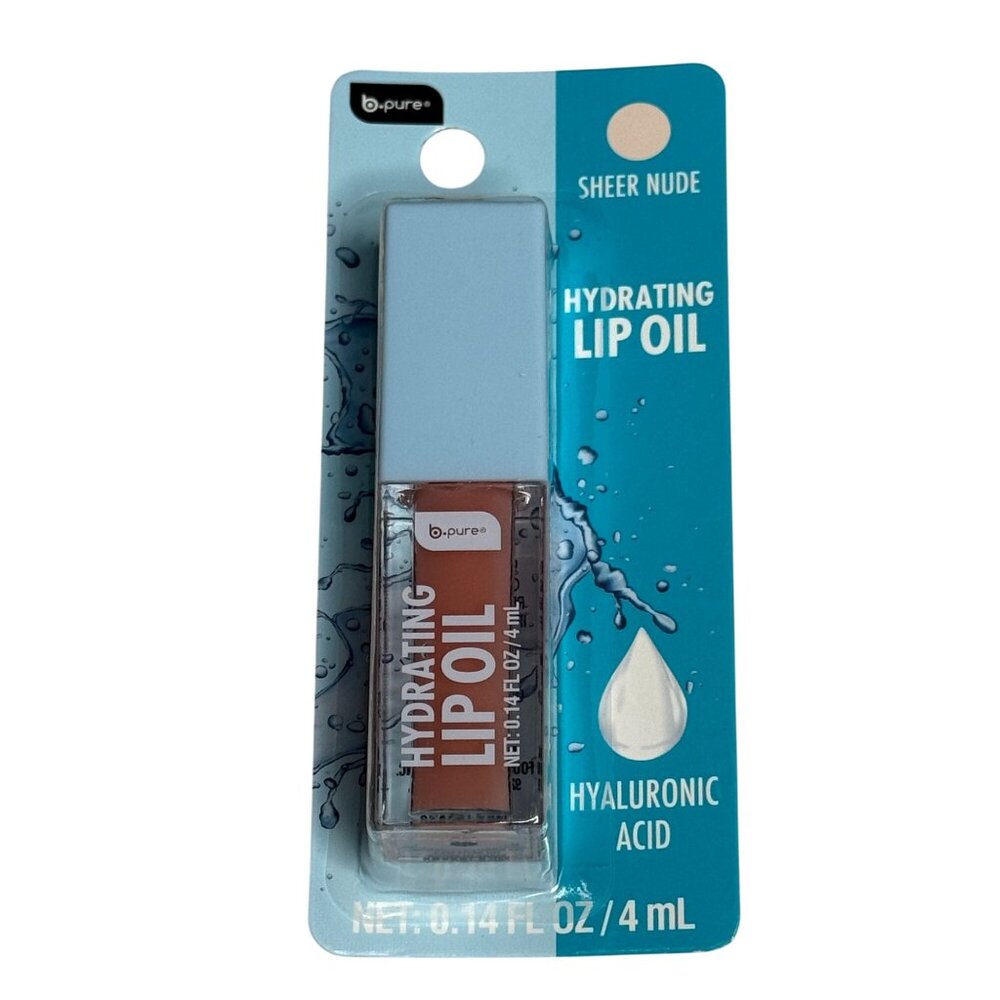 b.pure Hydrating Lip Oil Sheer Nude Hyaluronic Acid